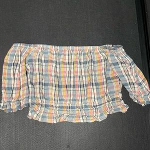 AE plaid crop top